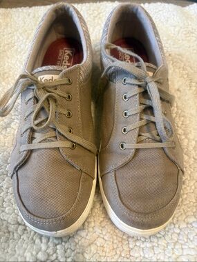 Keds women’s Canvas Lace-Up Sneakers in Taupe